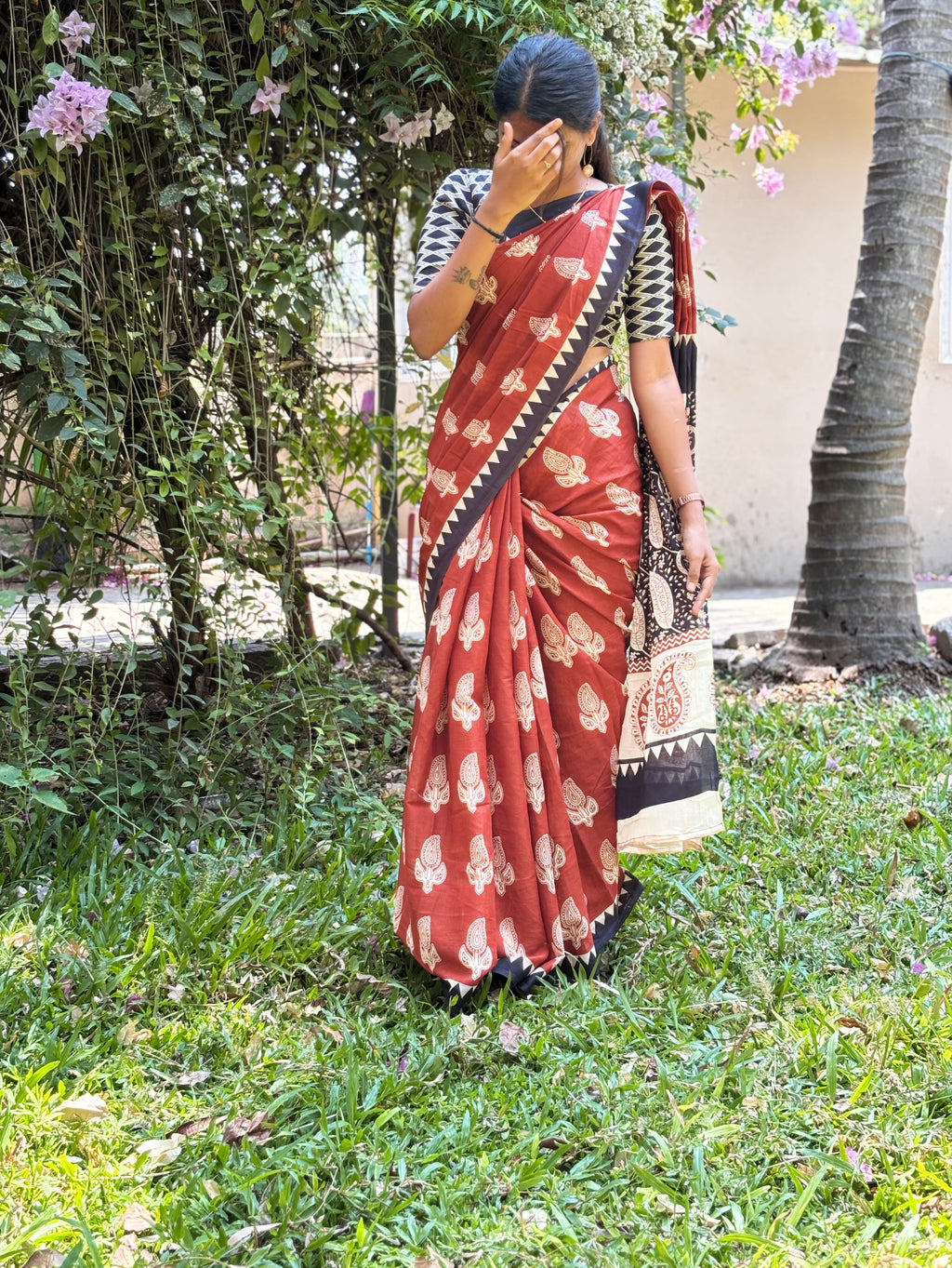 Mulmul cotton saree