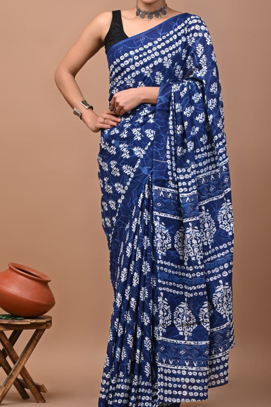 Mulmul cotton saree